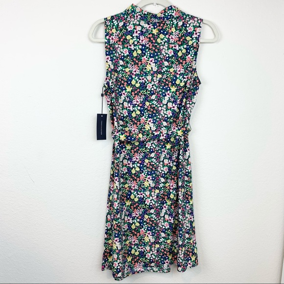 Tommy Hilfiger Floral Tie Cotton Shirt Dress Spring Sleeveless - Picture 6 of 7